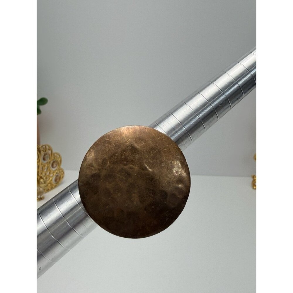 Vintage Solid Copper Adjustable Ring Sculptural D… - image 7